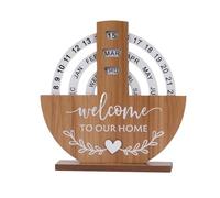 Calendario delle fasi lunari in legno, calendario perpetuo rotante a forma di ruota panoramica per l'arredamento della casa(Semicircle)