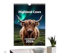 Calendario Delle Mucche 2026 | Ideale Come Regalo Carta Spessa Planner Per Casa E Ufficio,Calendario Con Pianificatore Familiare A Tema Natura Bovini | Per Amanti Degli Animali, Adulti, Donne E Uomini