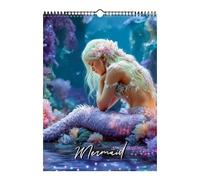 Calendario delle sirene 2026, agenda da parete elegante con sire-na e barriera corallina da 12 me-si, agenda da muro con Planner per donna e uomo