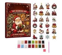 Calendario dells'Avvento Natalizio 5D Diamond Art da 24 Giorni 2026 | Ornamenti Calendario Avvento 2D in Acrilico con Diamanti, Godetevi i lavoretti di Natale in famiglia, Christmas Ornaments