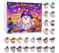 Calendario D'Halloween Compte À Rebours Suspendu - 24 figurine Fantôme Pour Décor De Fête Effrayante | Accessorio Décoratif Plat Pour Chambre Entrée Salon Bureau Cadeau Collection Stagonnière