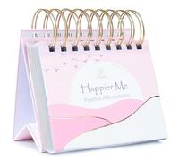 Calendario di affermazione giornaliero, regalo da scrivania ispiratore senza data per donne, affermazioni rosa flip motivazionale rosa e bianco