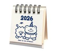 Calendario di carta per l'anno del cavallo 2026 con cartone animato opera d'arte ufficio decorazione scrivania anniversario compatto calendario a tema