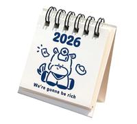 Calendario di carta per l'anno del cavallo 2026 con cartone animato opera d'arte ufficio decorazione scrivania anniversario compatto calendario a tema