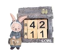 Calendario di coniglio Ornamento carino cartone animato coniglietto cabina cabina in resina in legno decorazione desktop per soggiorno camera da letto dono di studio di studio
