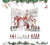 Calendario di conto alla rovescia di Natale Gnome - Display Decorative Advent Holiday | di legno rustici riutilizzabili con stravagante, divertente idea regalo festosa per bambini, tradi
