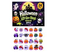 Calendario di Halloween con conto alla rovescia 24 Pezzi Decorazioni a Tema | Anelli Luminosi Halloween per Premi Scolastici Comunità di ttività per Vacanze Feste Co
