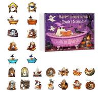Calendario di Halloween, conto alla rovescia, 24 giorni, per Halloween, conto alla rovescia, in acrilico, 2D, ornamento con scena fantasma, scenografia per albero, famiglia, studenti