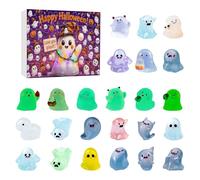 Calendario di Halloween fantasma, 24 giorni di calendario spettrale in miniatura, statuette di fantasmi in resina, decorazione da scrivania per uomini, donne, bambini, famiglia, adolescenti