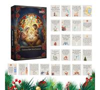 Calendario di lettura della Bibbia - 26x18x3 cm Calendario di 24 giorni 2026, versetto della Bibbia, Calendarioperpetuo | Conto alla rovescia delle Scritture natalizie pentecostali, letture quotidian