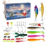 Calendario di Natale 2025 per bambini, calendario dell'Avvento per la pesca 2024, per adulti e uomini, adolescenti, 24 giorni, per la pesca con cucchiai, pesca di Natale per papà, nonno