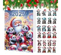 Calendario di Natale | 2D Panda Ciondolo natalizio | Ciondolo decorativo per inverno sacchetto regalo auto specchietto retrovisore albero di Natale decorazione festa