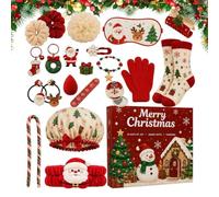 Calendario di Natale Braccialetti 'Avvento Accessori per capelli Calze | Calendario dell'Avvento 24 giorni di bellezza per feste di amici, premi scolastici, calza della Befana