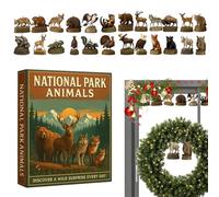 Calendario Di Natale - Calendario Per Il Conto Alla Rovescia Dei Parchi Nazionali, Decorazioni Di Animali In Acrilico 2D 24 Pezzi, Ornamenti Del Parco Nazionale Per Uffici Di Feste Di Compleanno, Stan