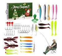 Calendario Di Natale Di Pesca,Calendario Dell'Avvento Con Perline Di Natale Esche Da Pesca, Calendario Dell'Avvento Delle Esche Da Pesca 202 | Calendario Dell'Avvento Di Pesca 2024 Per Il D-Day