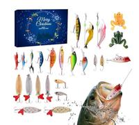 Calendario di Natale di, Set di 24 esche da per l'avvento di Natale, Tackle portatile trota persico acqua dolce salata pescatore sbarcata spiaggia