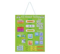 Navaris Calendario Didattico Inglese - Tabellone Magnetico Apprendimento Giorni Mesi Stagioni Clima con 41x Calamite - Gioco Educativo Bambini 3 Anni