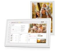 Calendario digitale, pianificatore intelligente touch screen da 15,6 pollici, abbonamento gratuito per agenda familiare con display fotografico e supporto da scrivania a parete