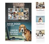 Calendario divertente | Calendario da parete Cucciolo Formato mensile | Agenda per cani Lavoro 2026 per tavolo ufficio scuola casa amici famiglia Planning annuale multifunzione