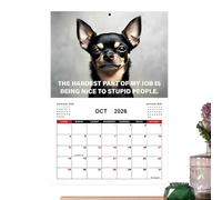 Calendario divertente | Calendario mensile da parete con cuccioli, creativo 2026 con cani da lavoro per organizzare la tavola sul posto di lavoro pianificazione amici scuola casa famiglia