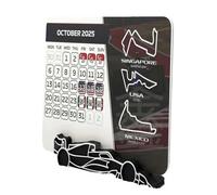 Calendario F1 2025 Motor Racing Calendario 2025 Decorazione da tavolo, One Racing 1 Calendario 2025 con date di gara, 17,8 x 14 cm Calendario da tavolo 2025 con supporto per auto da corsa F1 per gli