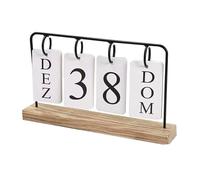 Calendario fatto a mano in legno e ferro tutto l'anno capovolto mese data display accessorio da scrivania organizzazione naturale casa decorazione calendario