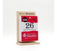 CALENDARIO FILOSOFICO 2026 - A6 PICCOLO 10 x 14 CM - CON SUPPORTO IN LEGNO