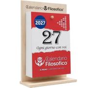 CALENDARIO FILOSOFICO 2027 CON SUPPORTO IN LEGNO - GRANDE - 21X30 CM - A4