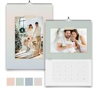 Calendario fotografico da disegnare da soli | Calendario artigianale perpetuo formato A4 | Calendario fai da te da disegnare da soli 12 mesi (Multicolore pastello)