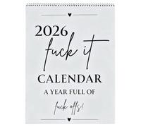 Calendario "Fuck It" 2026 - Un Anno Di Liberazione Senza Filtri, Calendario Da Parete Divertente Da 12 Mesi Con Citazioni Audaci, Regalo Divertente for Donne E Uomini, Ufficio O Casa(1pcs)