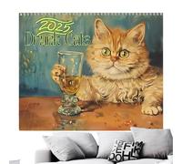 Calendario Gatto 2025,Calendario Mensile Gatto | Calendario Da Parete Mensile Con Gatti Ubriachi - Calendario Da Parete 8,5 X 11 Pollici Per Anniversari, Eventi Importanti