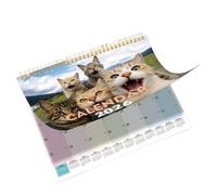 Calendario gatto - Agenda mensile minimalista 2026, organizer funzionale da scrivania, pianificatore di studio per l'home office | Calendario da tavolo per studenti, posto di lavoro, routine familiare