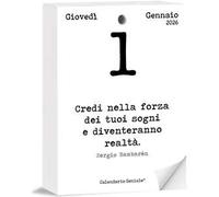 Calendario Geniale 2026. Il Primo e L’Originale. Idea Regalo Filosofico. Calendario Eco Sostenibile da tavolo con scatola regalo. Ogni giorno Frasi Filosofiche. Bonus digitali. Ricarica 10 x 14 cm.