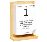 Calendario Geniale 2026. L'Originale Eco Sostenibile. Il Primo con Bonus digitali. Idea Regalo con Scatola. Supporto Legno di Abete Naturale. Leggi ogni giorno una frase e il pensiero Filosofico.