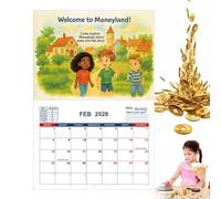 Calendario Gestione Denaro Bambini 2026 - Calendario Per Educazione Finanziaria Genitori Figli - Giocattolo Educativo STEM Apprendimento Per Ragazzi E Ragazze Bambini