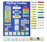 Calendario in feltro per bambini, Tabellone didattico per l'apprendimento di anno, mese, data, stagione e meteo, Gioco educativo, Regalo per bambini per la Festa dei Bambini e il Natale Tagli UnicaPol