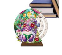 Calendario in Legno per Scrivania | 3D Artigianale Rhinestone Calendario Perpetuo Kit Artistico - Decorazione per la Casa, Supporto da Scrivania per Scuola, Appartamento, Dormitorio, Hotel, Aula, Mens