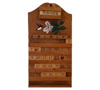 Calendario in legno, visualizzazione perpetua della data, calendario da scrivania riutilizzabile con colibrì, stile fattoria con funzione portatile, accessorio per interni, casa, camera da letto