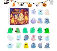 Calendario in miniatura per conto alla rovescia di Halloween, 24 giorni, mini fantasma, calendario per conto alla rovescia, graziosa scultura che si al buio per famiglia, adolescenti, adulti