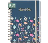 Calendario internazionale 2025/2026 A5 "Flying Flowers" planner settimanale per 18 mesi (24 luglio - 25 dicembre) in lingue: EN/FR/IT/ES - sostenibile e rispettoso del clima