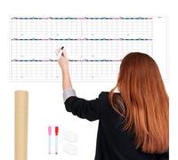 Calendario Lavagna bianca cancellabile a secco | Lavagna mobile per pianificazione - 12 planner mensile permanente per casa, ufficio, frigorifero, area di apprendimento aula