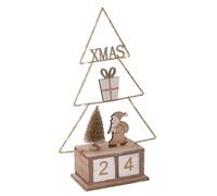 Calendario legno albero oro con led cm 18x7,5xh31