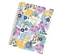 Calendario libro | Calendario Planner Book - A5 diario spesso design floreale blocco note inglese luglio 2025-giugno 2026 per schizzi Bullet Journaling prendere appunti College Law Work Research