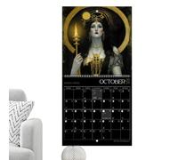 Calendario lunare 2024, arte murale con fasi lunari della, calendario astrologico decorativo da appendere in studio, soggiorno e ufficio, design sicuro ed elegante con fasi lunari