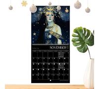 Calendario lunare 2024, astrologia 2024, calendario artistico da parete luna piena tracker | decorazioni astrologiche pendenti, calendario sicuro e decorativo per lo studio uffici del soggiorno