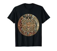 Calendario Maya Antico Maya Azteco Messicano Sun Stone Azteca Maglietta