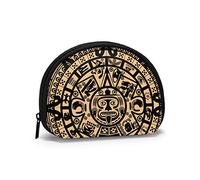 Calendario Maya azteco Farfalla monarca blu Portamonete Portamonete Portamonete colorato Portachiavi Cerniera Piccole borse per trucco cosmetico