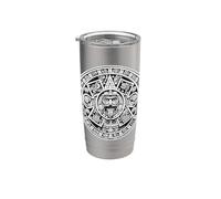 Calendario Maya Blackwork Bicchiere termico in acciaio inox doppia parete