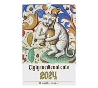 Calendario medievale, calendario di carta con opere d'arte storiche, autentico calendario con serratura di design, calendario da parete a tema, date importanti, storia, calendario studentesco per la