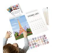 Calendario mensile - 2025 Forniture Planner, pittura Calendario familiare | Calendario di organizzazione e pianificazione, 2025 Calendario mensile con pennello e vernice acrilica, Daily Schedule Not